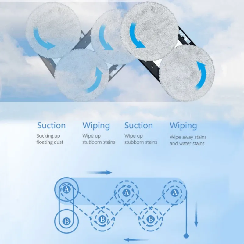 Water jet window cleaning robot high suction intelligent electric window cleaning robot single-sided glass cleaning robot 6
