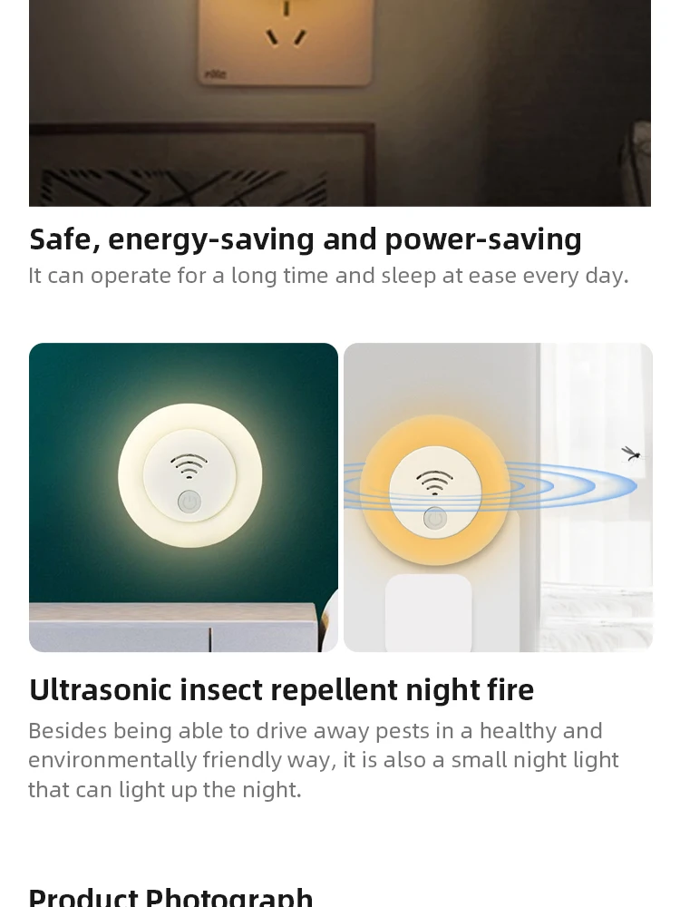 Description Picture 6 of itemIntelligent Frequency Conversion Insect Repellent House Indoor Small Night Light for Baby Ultrasonic Mosquito Repellent