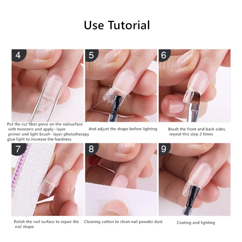 10/20 sztuk przedłużenie paznokci jedwabiu z włókna szklanego z włókniny jedwabie formularz Wrap Manicure budynku żel UV francuski akrylowe porady szklane papier z włókna