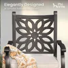Outdoor Swivel Bar Stools Set of 4, Cast Aluminum Patio Pub Height Bar Stool & Chairs with Seat Cushion 4