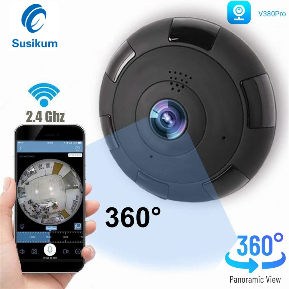 360 Graden Panoramische Camera Wifi V380 Pro App Fisheye Lens Smart