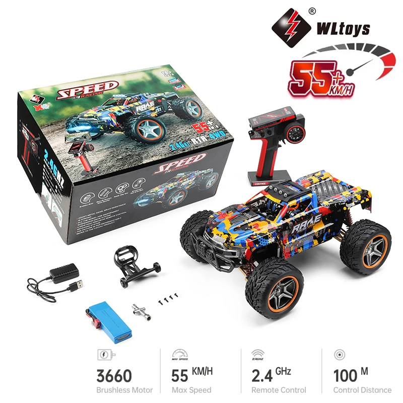 WLtoys 1/10 104016 Professional RC Car With Led Brushless Motor 4x4 Terrain 4WD Off Road Drift