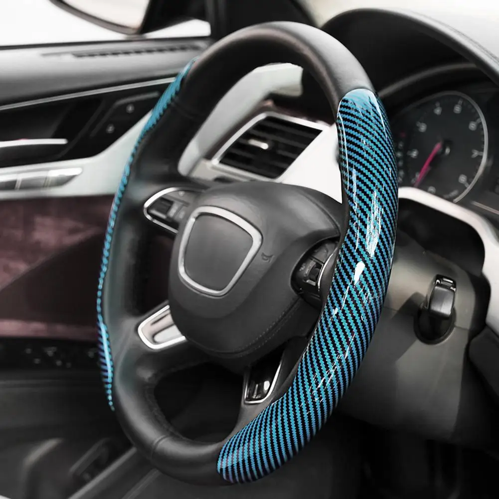 Easy Maintenance Steering Wheel Cover Synthetic Fiber Steering Wheel Cover Ultra-thin Segmented Non-slip Car for Enhanced