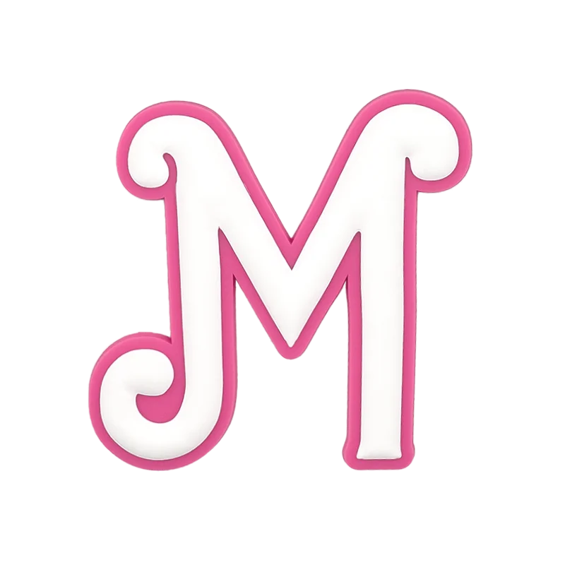 1pcs Pink White Roman Alphabet Charms For Beach Bag Accessories Latin Alphabet Beach Tote Bag Accessories