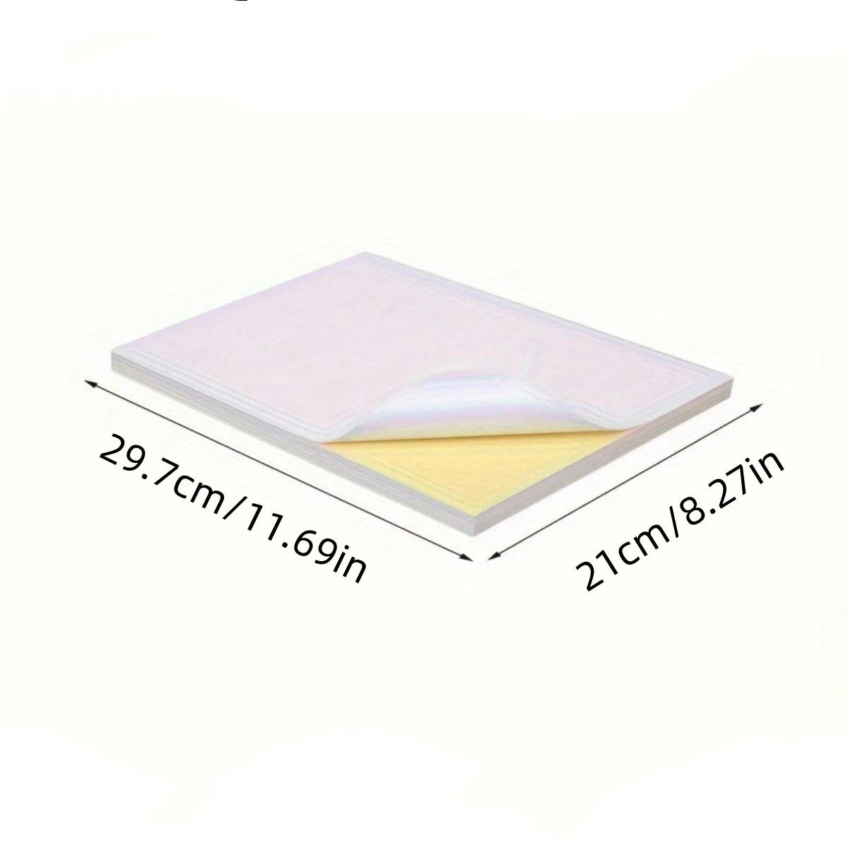 50pcs A4 glossy self-adhesive label paper printable, inkjet printer and laser printer, bright white, quick-drying, suitable for - 2