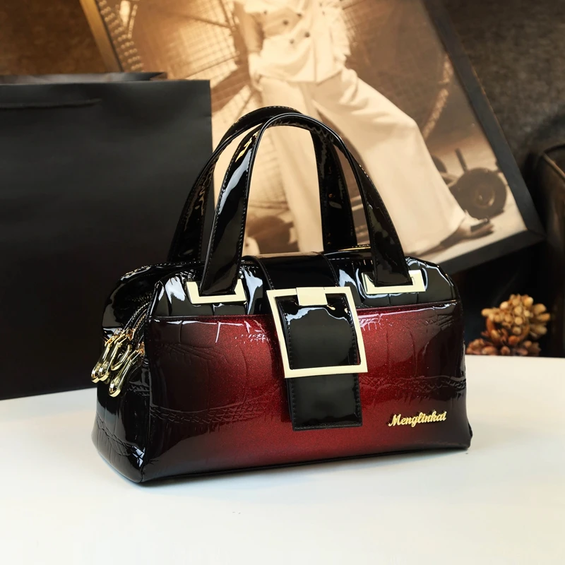 

Mother Bag New Fashion Women Handbag Shoulder Messenger Middle-aged Leather Female Bag Crocodile Pattern Portable Boston Bags