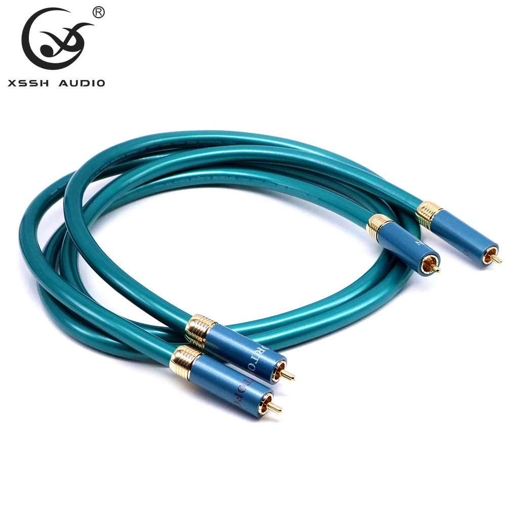 Cavo Audio Video Yivo Xssh Diy 10Mm 8N Ofc Rame 2 Core Placcato Oro Rca A Rca Segnale Schermato Cavi Di Interconnessione Cavo Di Linea