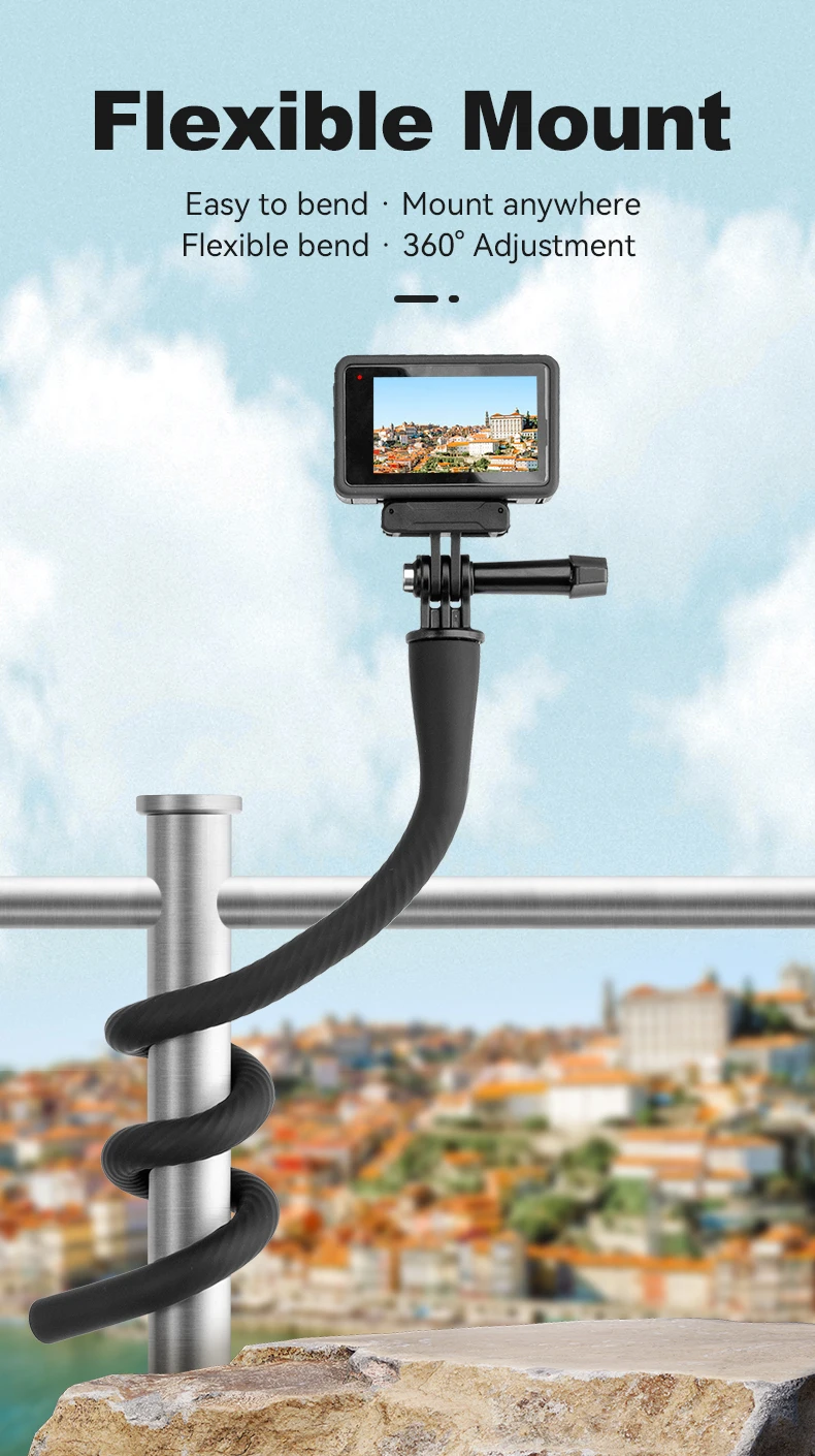 TELESIN Action Camera Mount For Gopro Insta360 Action Mini Camera Octopus Tripo