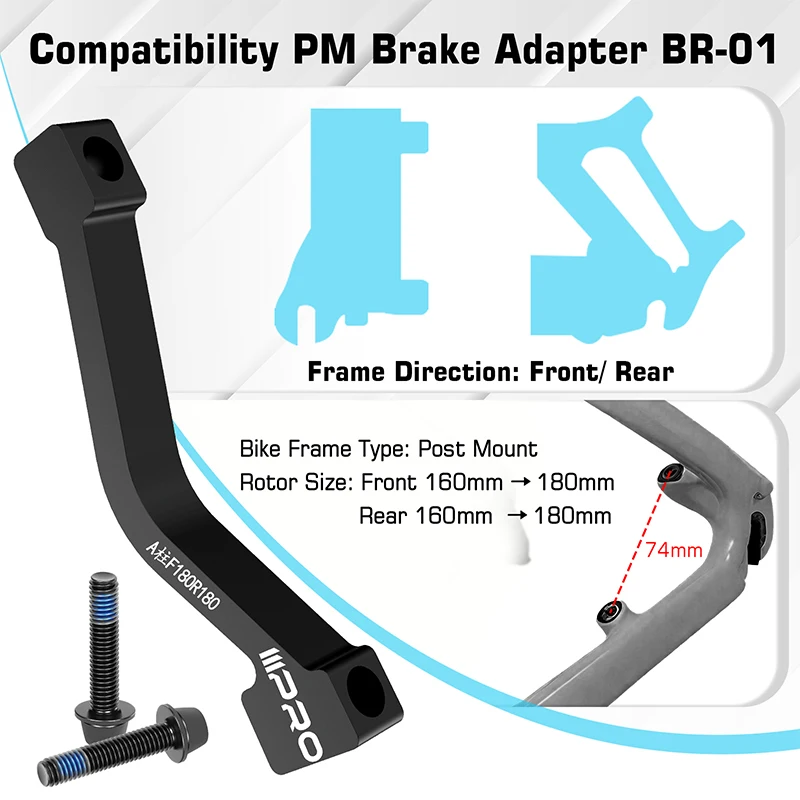 Bicycle Disc Brake Rotors Adapter 140mm 180mm 203mm Front Rear Caliper Adapt Alu
