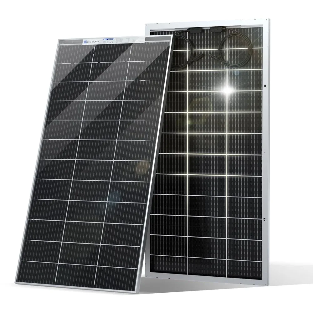 Bifacial 195 Watt 12 Volt 12BB Solar Panel Monocrystalline Double-Sided Power Generation Rigid High-Efficiency PV Module