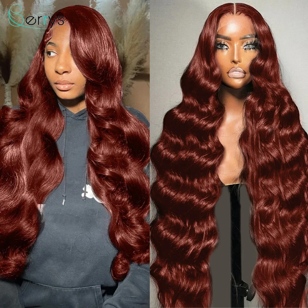 

30Inch Brazilian Reddish Brown 13x6 HD Lace Front Wigs Human Hair 13x4 Body Wave 250% Glueless Lace Frontal Wig For Women