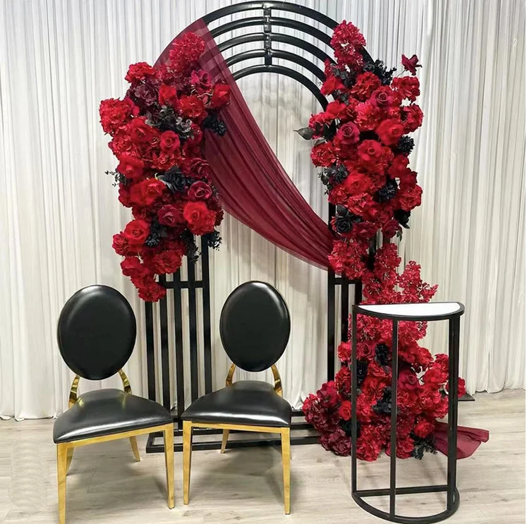 

New wedding props iron arched screen auditorium layout welcome area shopping mall performance party gold decorative frame DIY