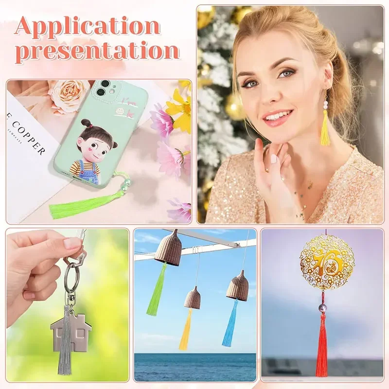 Bookmark Tassels Silky Handmade Soft Craft 100Pcs with Loops for DIY Crafts Jewelry Making Bookmarks