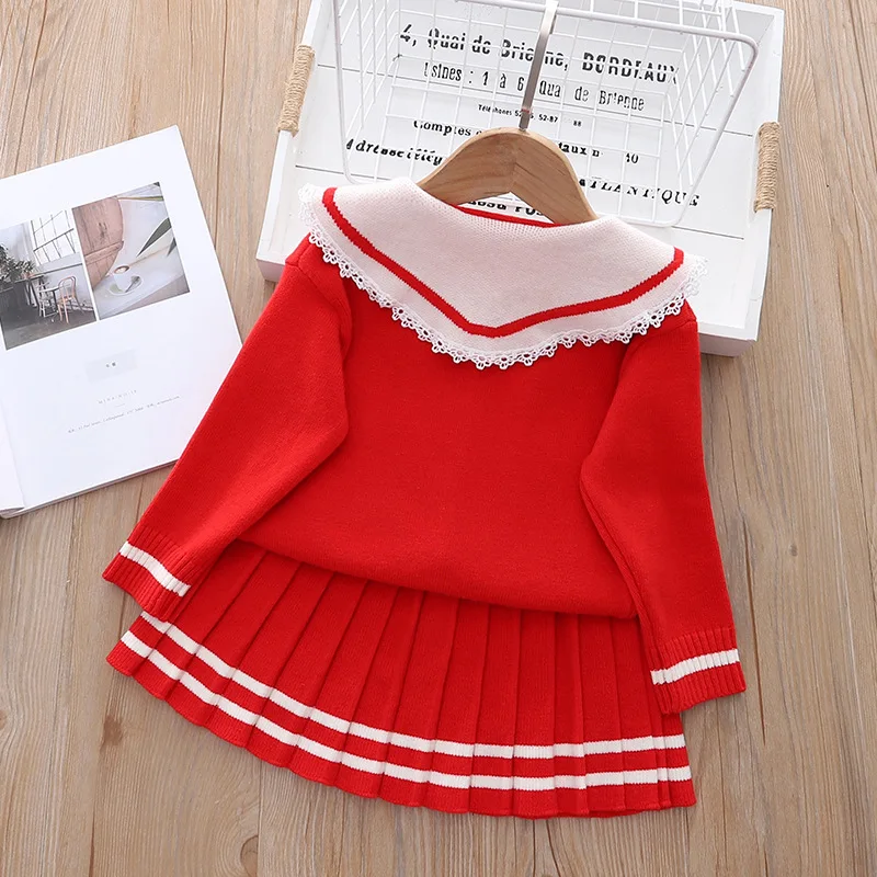 Conjuntos de ropa de lana para niñas, suéter de punto, abrigos, faldas, traje de fiesta de 2 piezas, para primavera y otoño, 1, 2, 3, 4, 5 y años| | - AliExpress