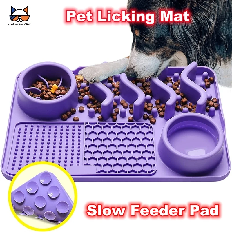 Lick Mat for Dogs, 2 Pcs Dog Crate Lick Pads Slow Feeder, Lick Pad Crate  Training Toy Crate Lick Plate,Very Suitable Peanut Butter, Treats Yogurt