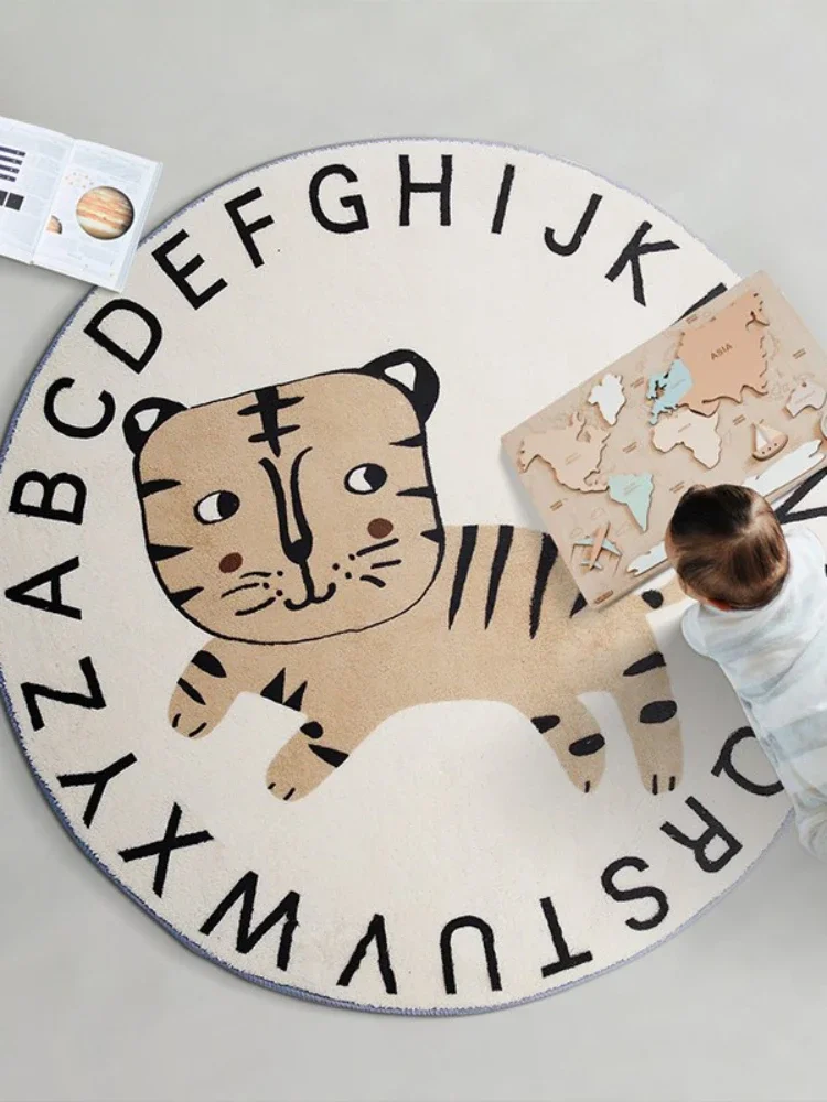 

round Cartoon Carpet English Letter Mat Non-Slip Mat