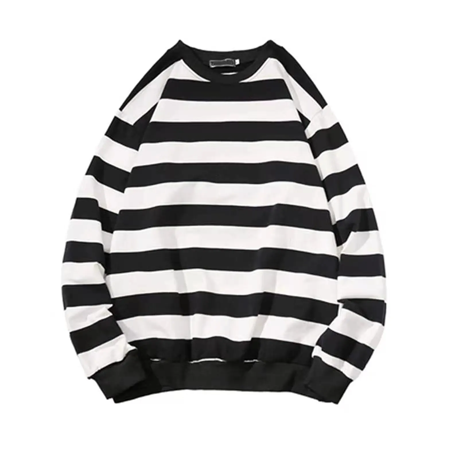 Striped Sweatshirts Mens Casual Shirts O Neck Striped T-Shirts Long Sleeves Pullovers Men Loose Tops Red White Stripes Shirt