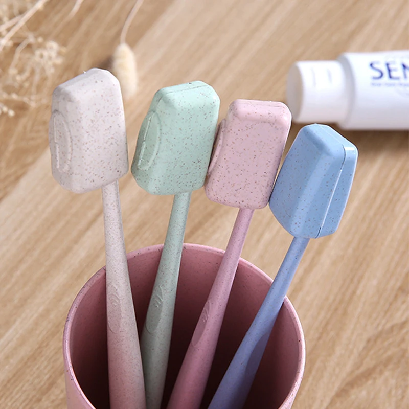 4Pcs Travel Outdoor Toothbrush Head Cover Wheat Straw Toothbrush Protection Cover Portable Toothbrush Head Storage Protection 6