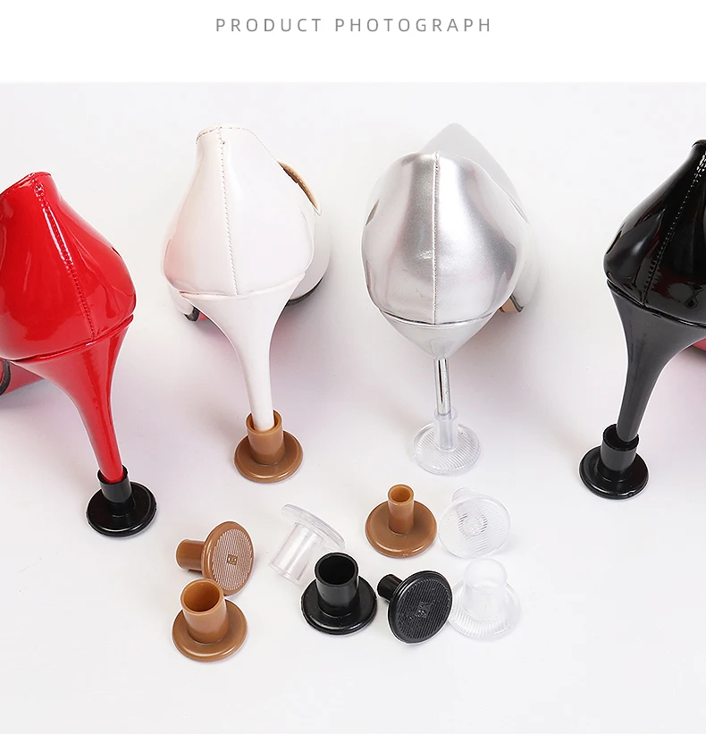 High Heel Protectors Glittery Clear Heel Stoppers Heel Repair Caps Covers for Women Shoes Non-slip Shoe Accessories 2PC