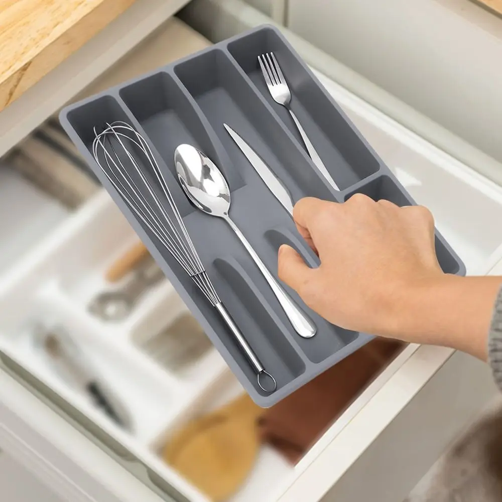 Drawer Kitchen Drawer Organizers Holder Utensil Organizer Cutlery Storage Holder Organizer Tray Plastic Flatware Kitchen Tools