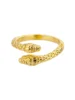 Bagues serpent en acier inoxydable plaqué or 316L pour femmes et hommes, anneau ouvert et réglable, bijoux esthétiques gothiques Vintage