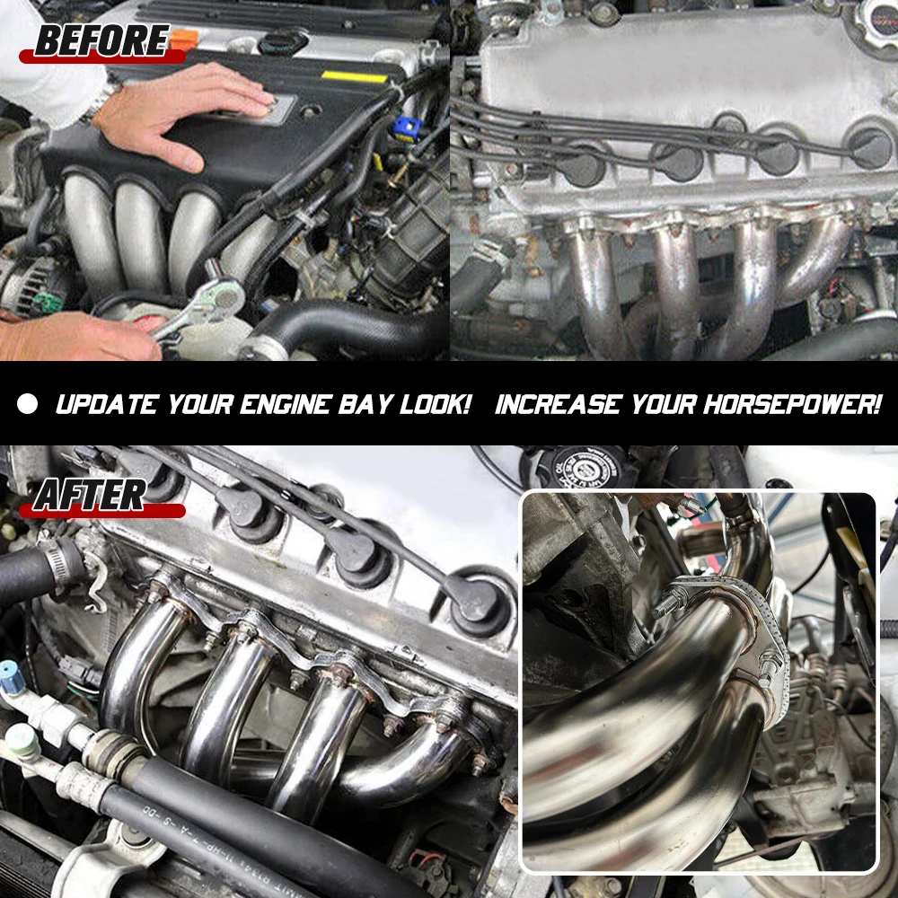 ホンダS800用ステンレス エキゾーストマニホールド エキゾーストマニホールド,88-00,88-91,ホンダcrx,dシリーズ,ej