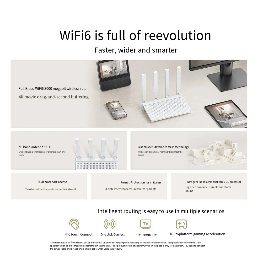 Xiaomi-redmi Ax3000t Router Wi-fi 24 Ghz 5ghz 13 Ghz 2x2 160mhz Lan Led Conexão Nfc Casa Escritório Jogos mi Novo - Imagem 6
