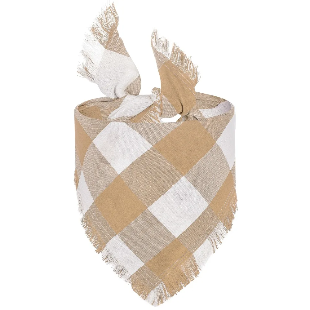 Sucado Hund Frohe Weihnachten Geschenk Quaste Bandana Klassischer Büffel karierter Schal Dreieck Lätzchen Kopftuch für kleine, mittelgroße und große Haustiere – Detail 14