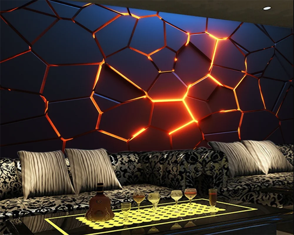 beibehang Custom three-dimensional technology sense geometric gym background KTV decorative papel de parede wallpaper