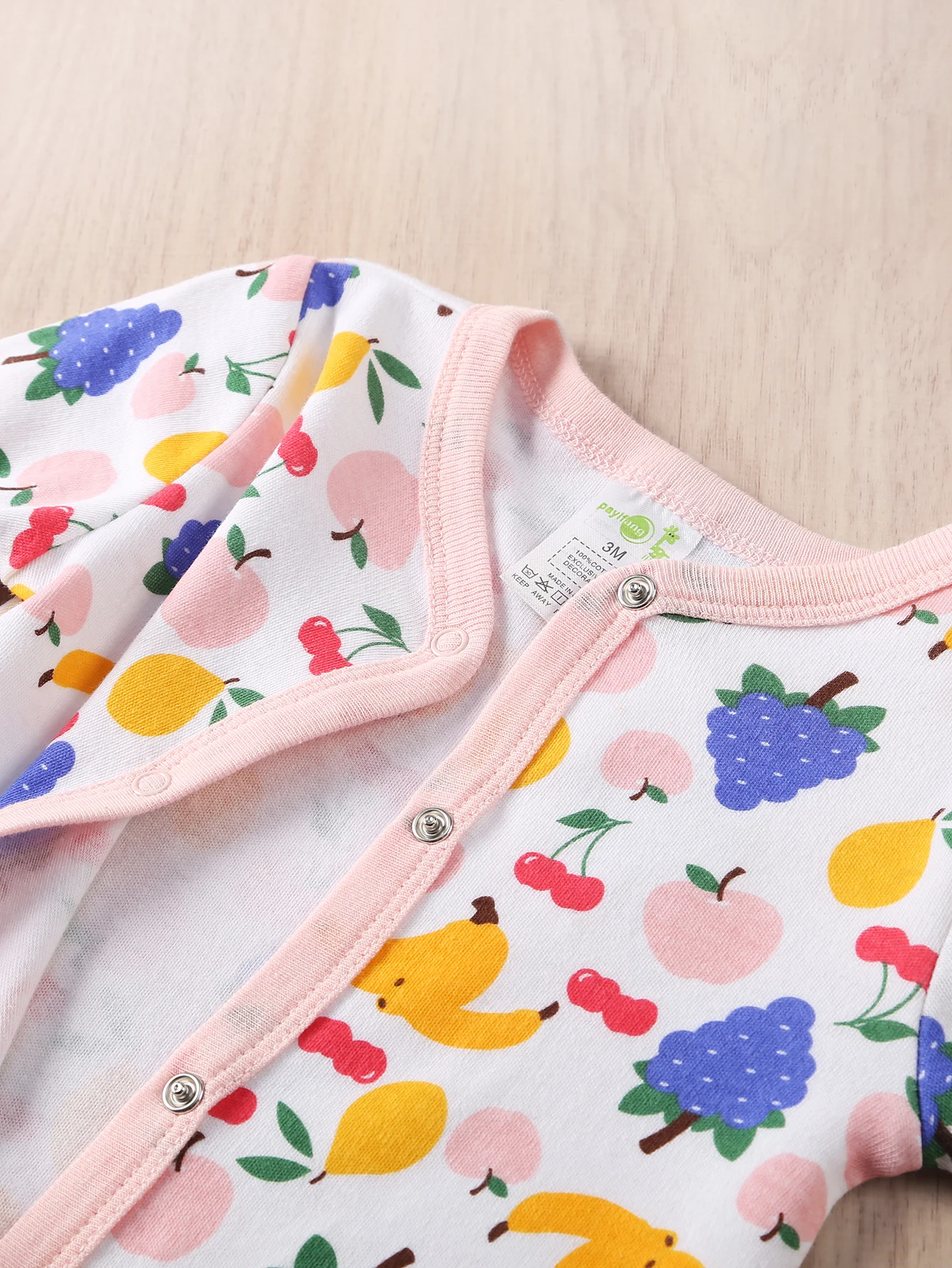 [2-piece set] Autumn and winter baby girls foot onesie cartoon apple long sleeve clothing crawl suit