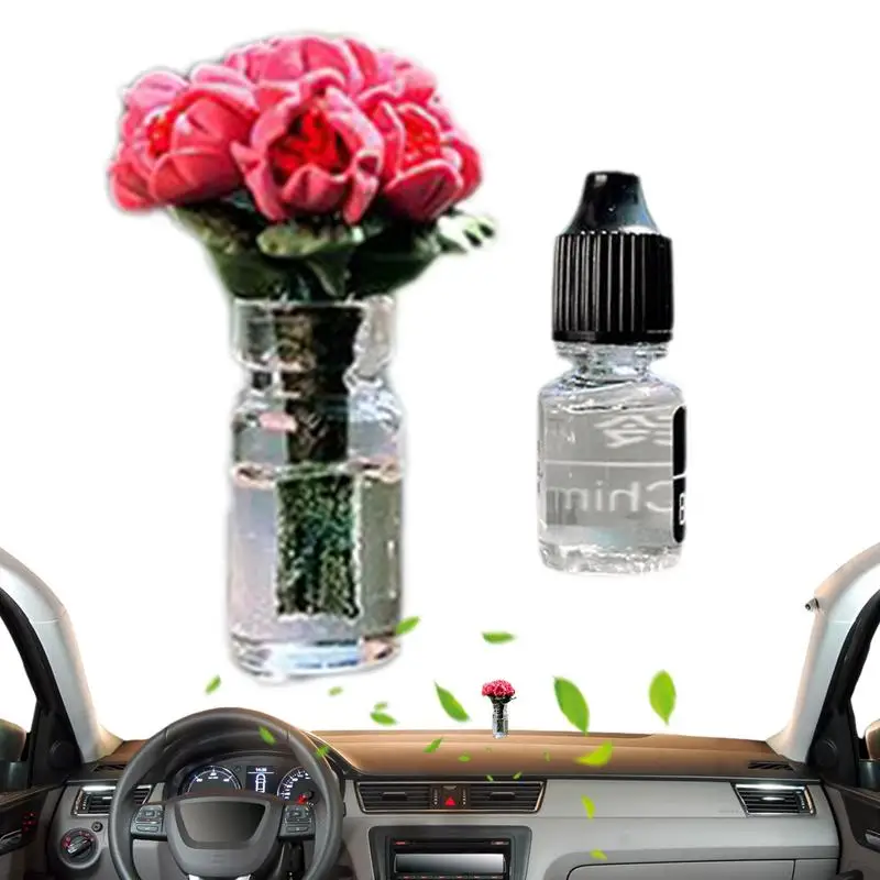 

Mini Roses For Car Exquisite Mini Rose Decorations Car Window Bookshelf Windowsill And More Center Console Clay Rose Diffuser