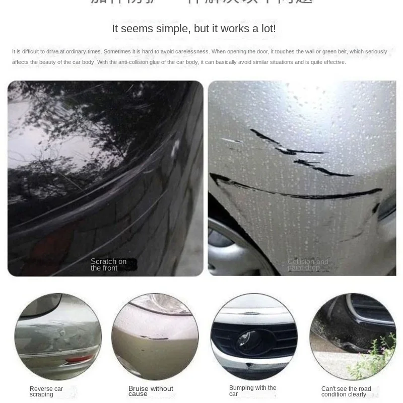 Car Bumper Protector Car Bumper Protector Strip 2pcs Guard Corner Protection Strips Scratch Protector Crash Blade Anti-collision Auto Accessories