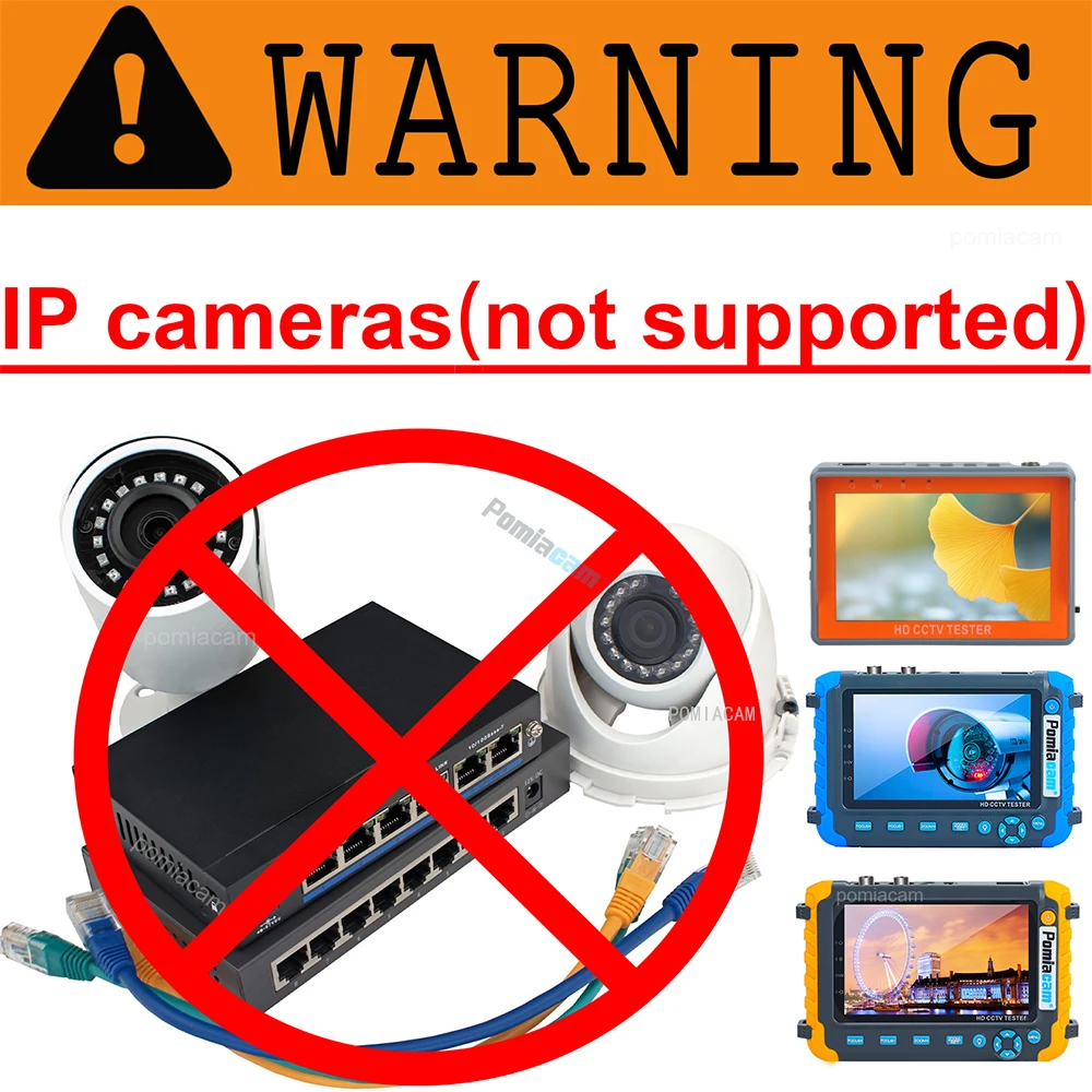 AHD CCTV Camera Tester IV8W - 5 Inch 4-in-1 Monitor For 8MP AHD TVI CVI Systems