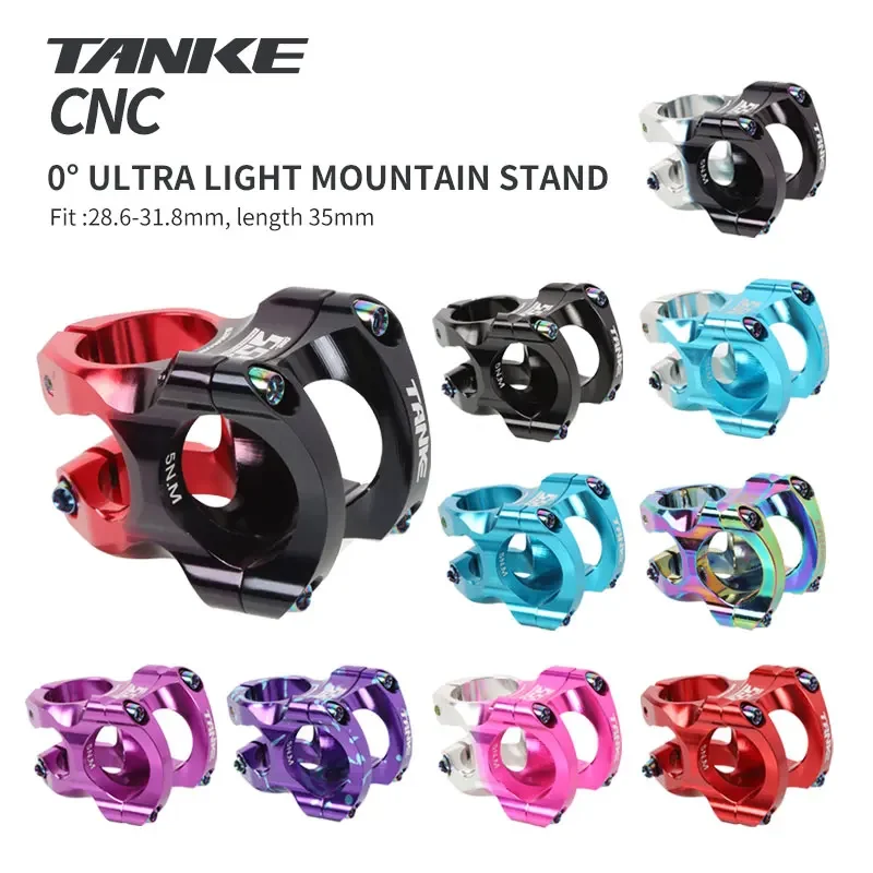 TANKE-MTB Ultralight Stem 35mm Handlebar CNC 0 Degree Rise Bicycle Stand FR AM Enduro 31.8mm 28.6mm Steerer Mountain Bike Parts bicycle stem