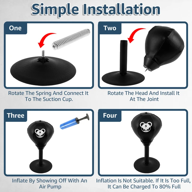 Punching Ball Da Scrivania JUOIFIP - Con Ventosa E Morsetto | Antistress Per Ufficio E Casa - Foto 9