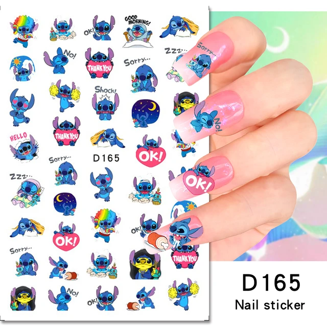1PCS New Cute Stitch Nail Art Decals 3D Nail Stickers Disney Nail