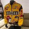 American Cartoon Embroidery Men Baseball Jacket Unisex Spring Autumn vintage Fashion Crand Loose Jacket motorcycle Printing Coat 3