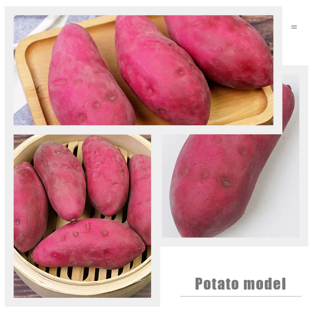 4Pcs Realistische Lila Süße Kartoffel Modell Künstliche Gemüse Schaum Gefälschte Lebensechte Lebensmittel Lehrmittel Foto Prop Dekoration Für – Detail 4