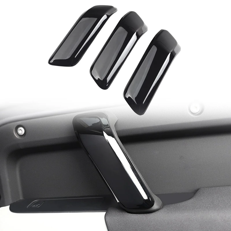 Per Land Rover Defender 110 2020-2023 Lhd Car Inner Door Maniglia Copertura Adesivo Decorativo Parti Di Ricambio Nero Lucido