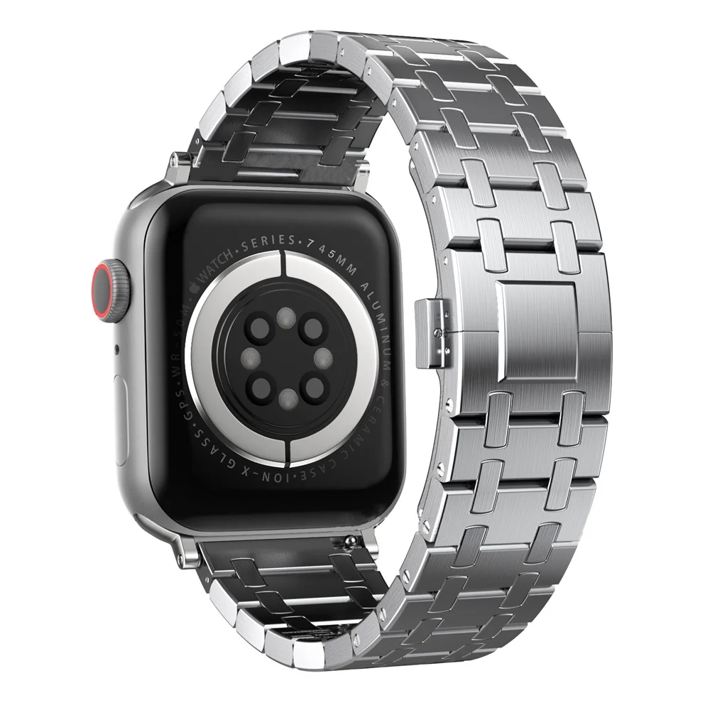 

Luxury Stainless Steel Strap for Apple Watch Band 7 6 5 4 41mm 45mm 44/40mm iWatch Series SE 38/42mm AP Metal Bracelet Wristband