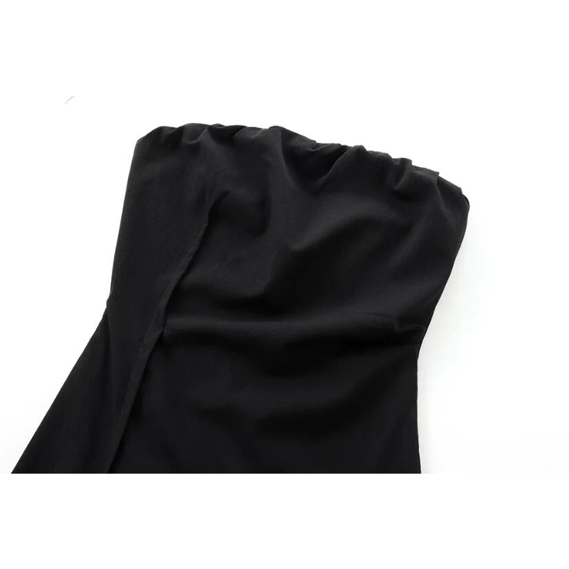 Womens Strapless Dresses Summer Slim Midi Dress Women Ruffled Off Shoulder Backless Sexy Dress Prom Vestidos