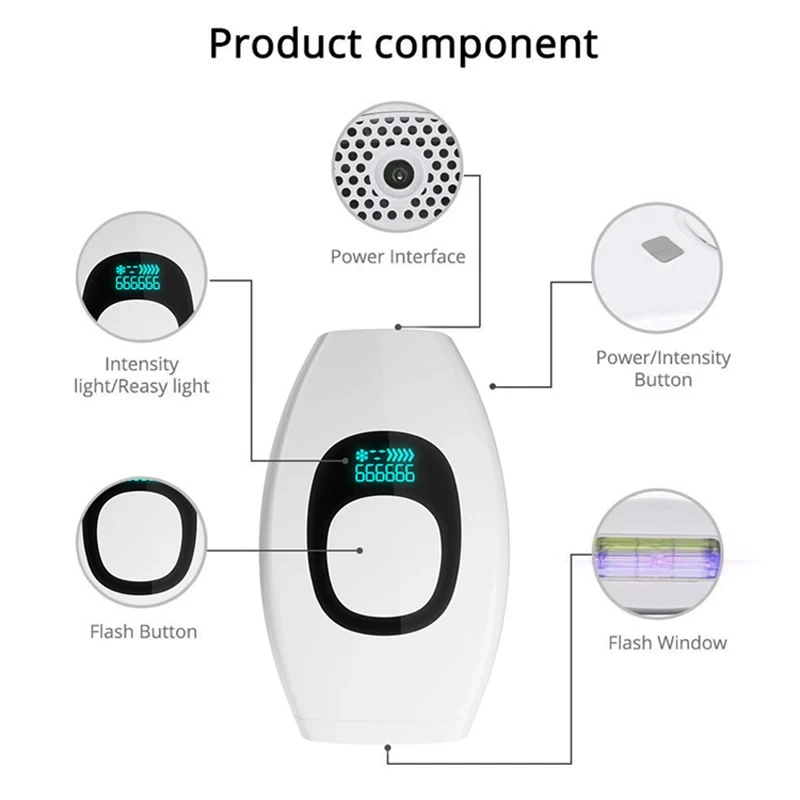 999,990 Flash 5 Gears IPL Laser Epilator Women Body Pubic Bikini Hair Removal Pulses Depilator Home Use Device Remover