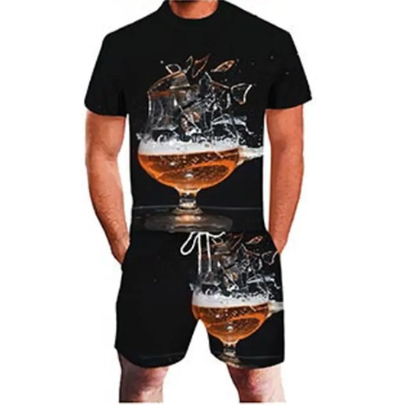 Summer Mens Short Sleeve Tshirt Sets
