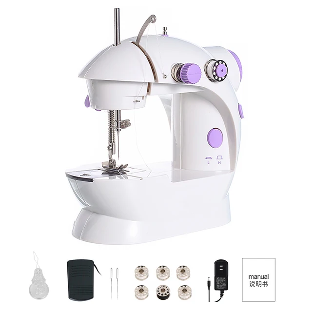 202A Household Mini Electric Sewing Machine Double Thread 2-speed Sewing Machine with Pedal Simple sewing function US