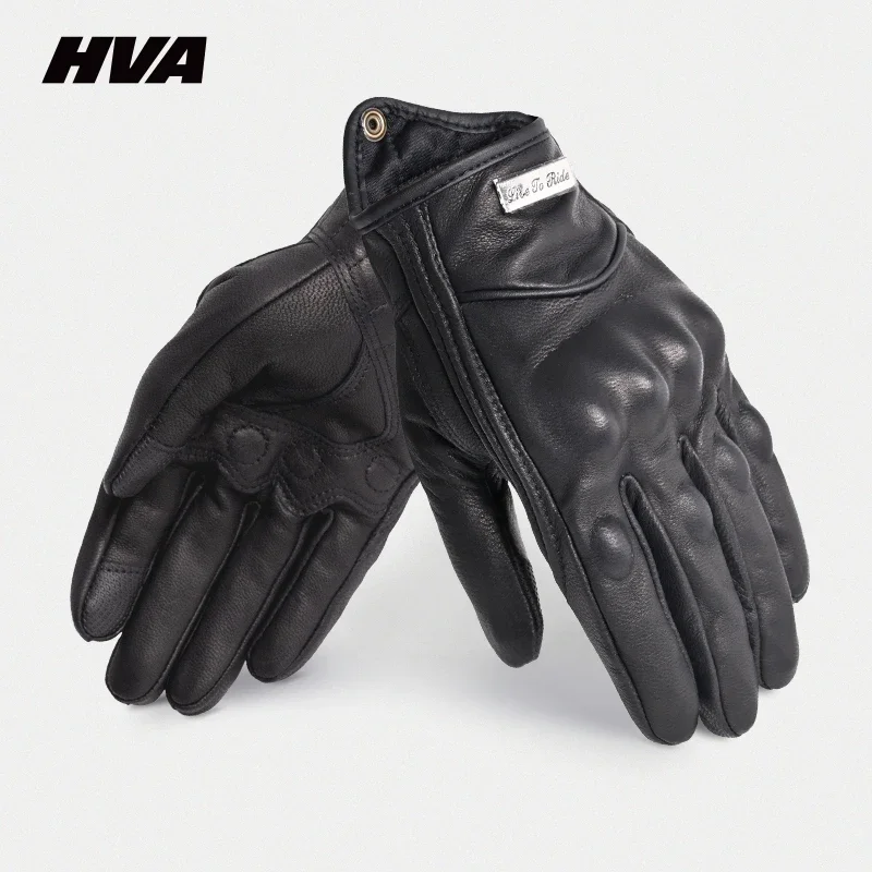 Motorcycle Gloves Summer Leather Motocross Gloves Men Women Retro Riding Motorcycle Protective Goat Leather Riding