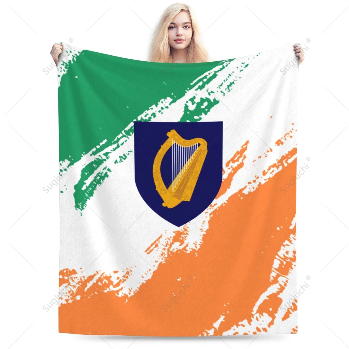 

Покрывало с эмблемой Ирландии, фланелевый многофункциональный чехол для дивана для кемпинга, сохраняет тепло