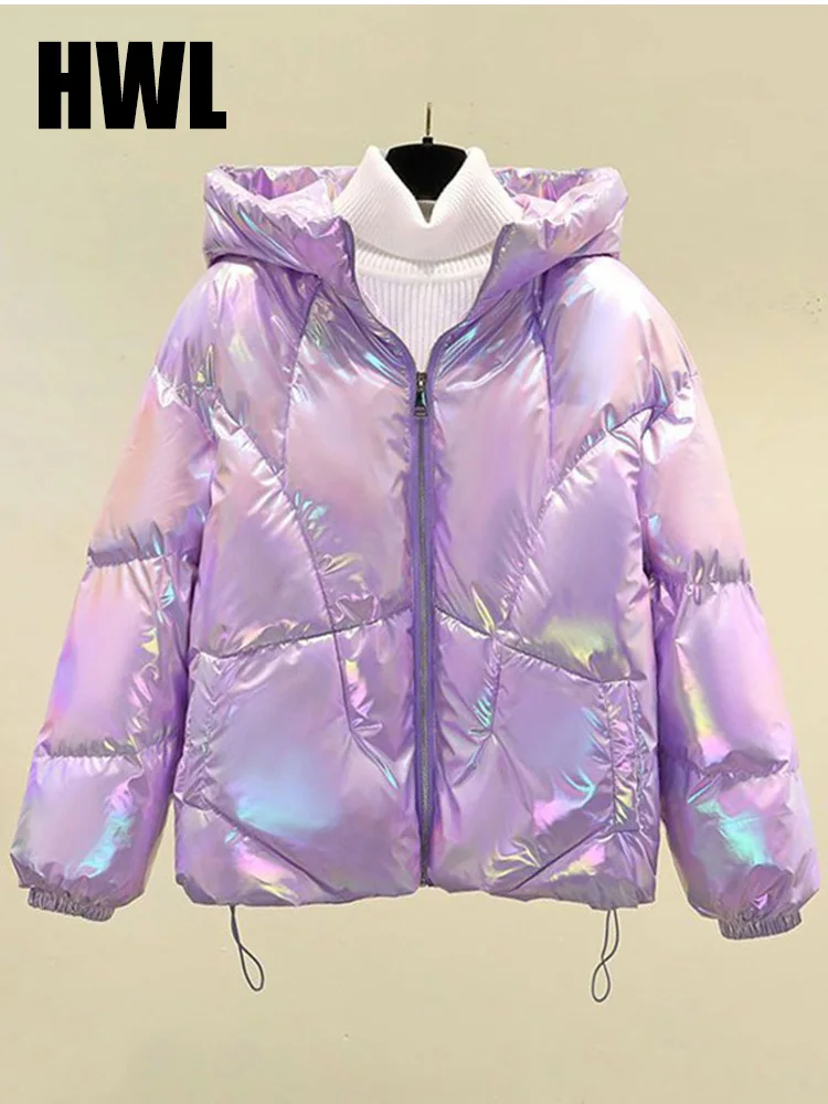 Cotton Padded Jacket For Women Winter Glossy Waterproof Student Big