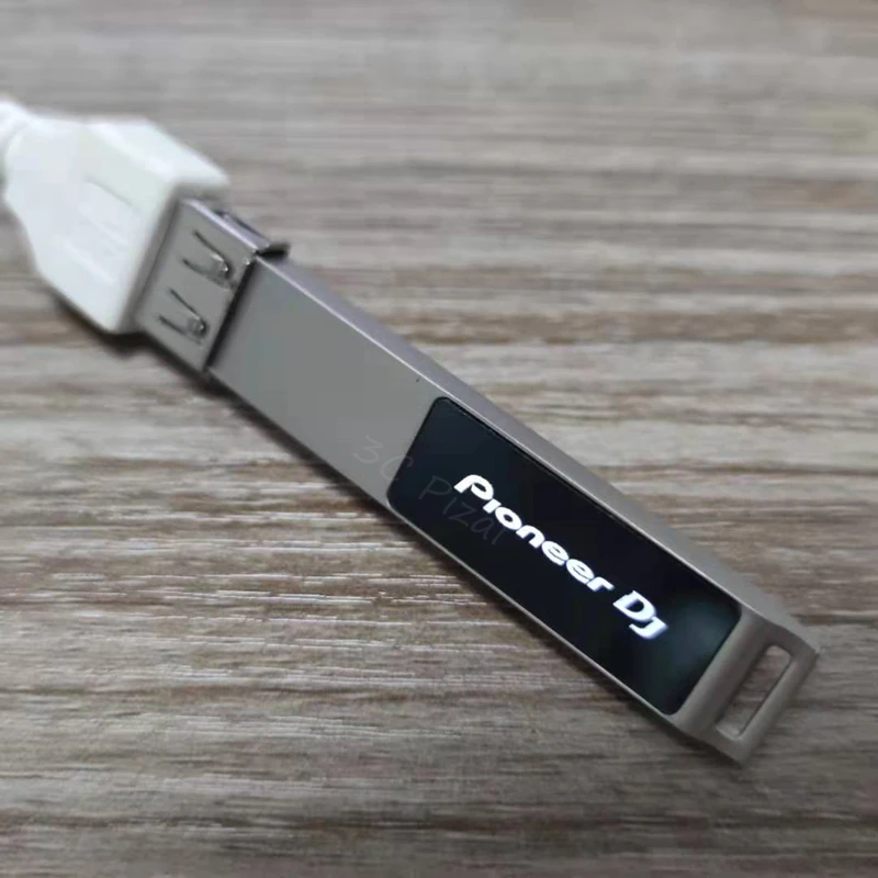 새로운 무료 맞춤형 DJ 로고 컬러 LED 라이트 메탈 USB2.0 펜드라이브 128GB 64GB 32GB 16GB 메모리 스틱