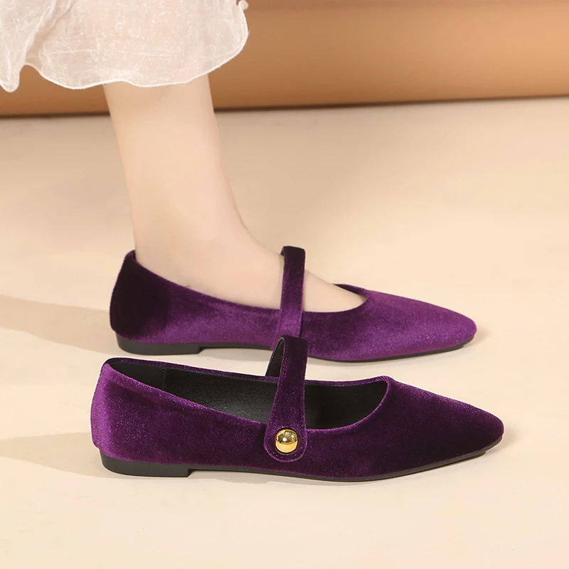 New Pointed Toe Women's Flats Shoes 2024 Spring Simple Elegant