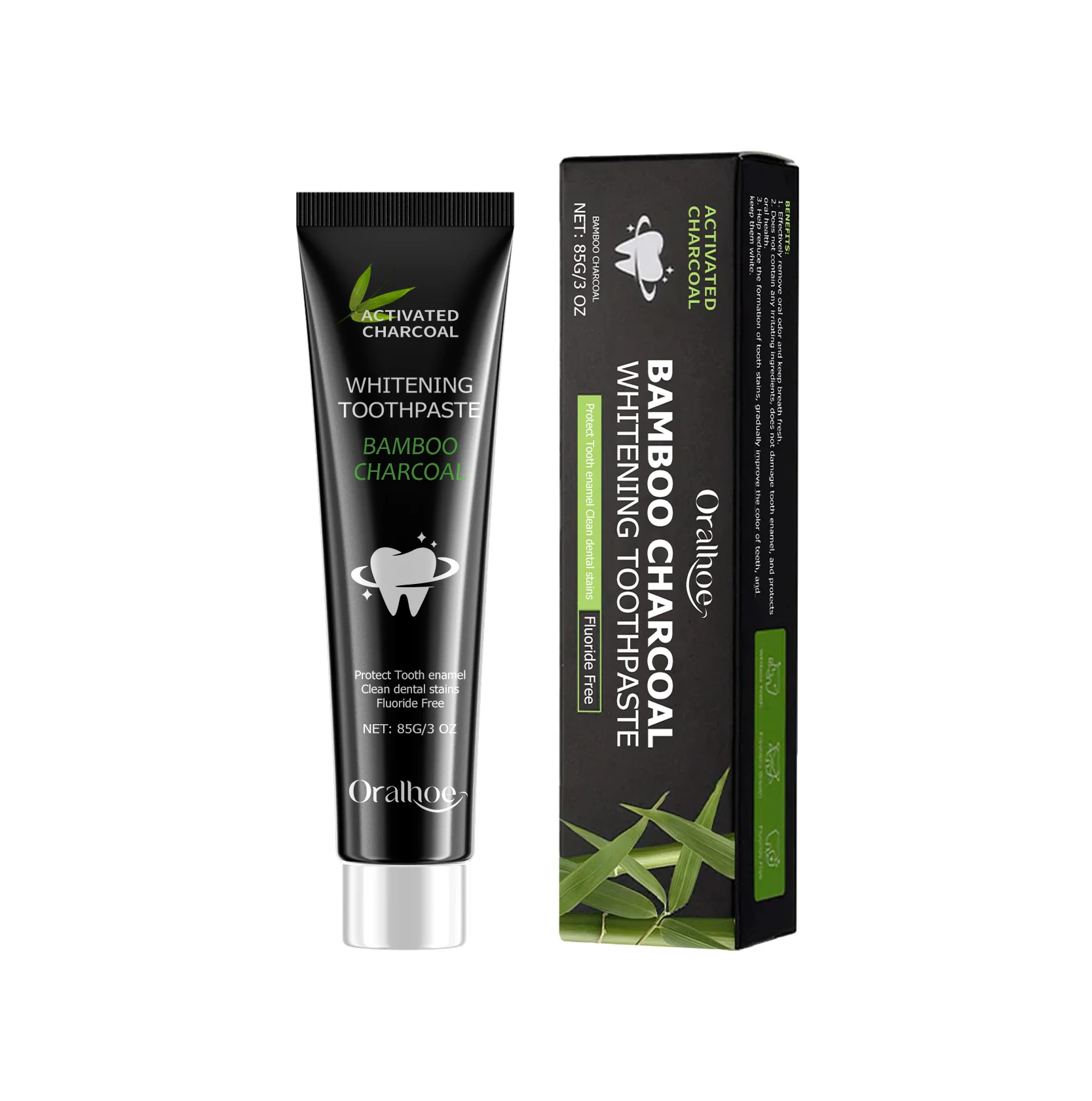 Whitening toothpaste absorbs bad breath and removes yellow teeth Bamboo charcoal toothpaste-Fresh breath, brightening teeth,
